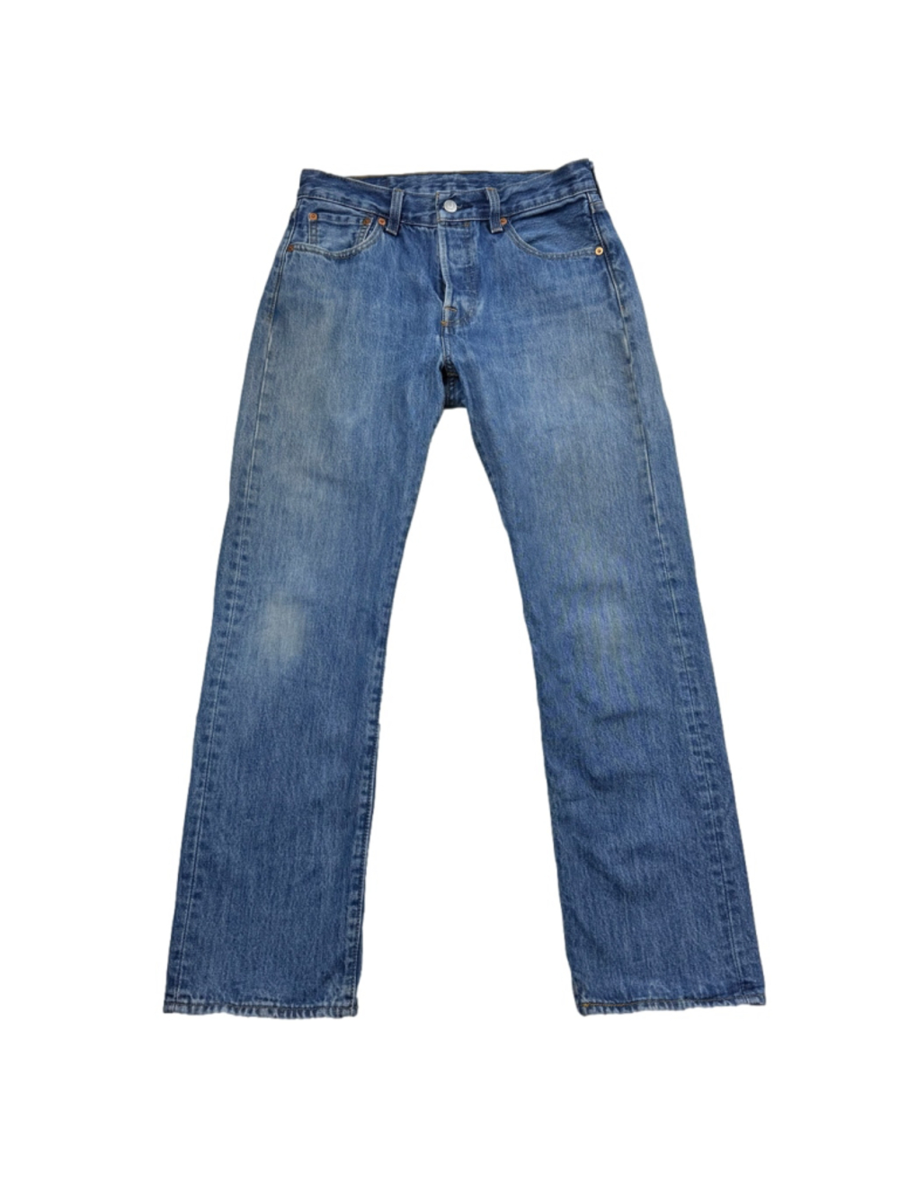 Men's Levi's 501 29x30 Button Fly Straight Leg‎ Jeans Blue Medium Wash